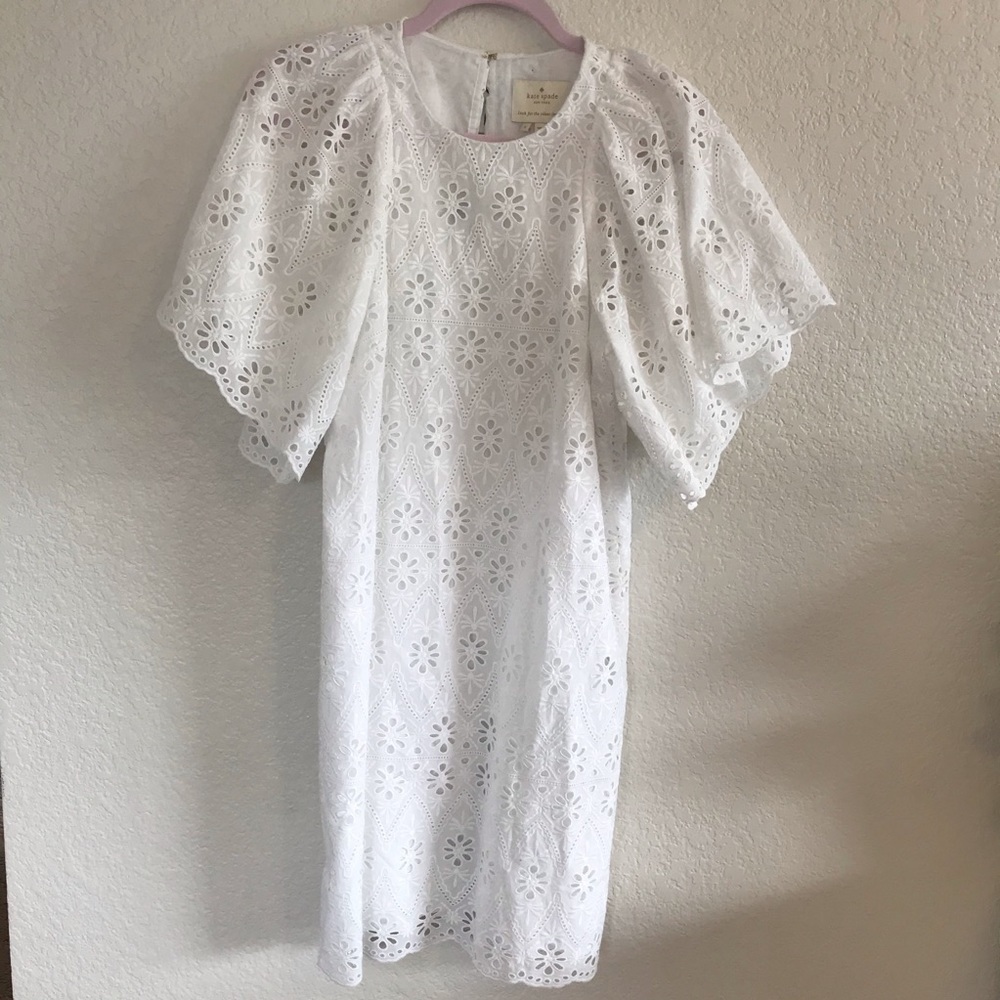 Kate Spade Eyelet Shift Dress White - Picture 1 of 8